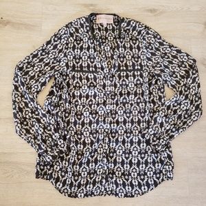 PHILOSOPHY Button Down Shirt w/ Pattern Detail